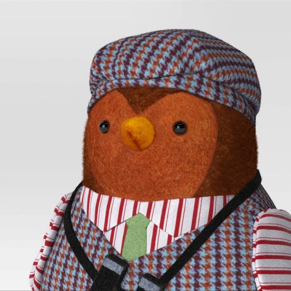 Charming Bird‎ Plush with Red and Brown Outfit